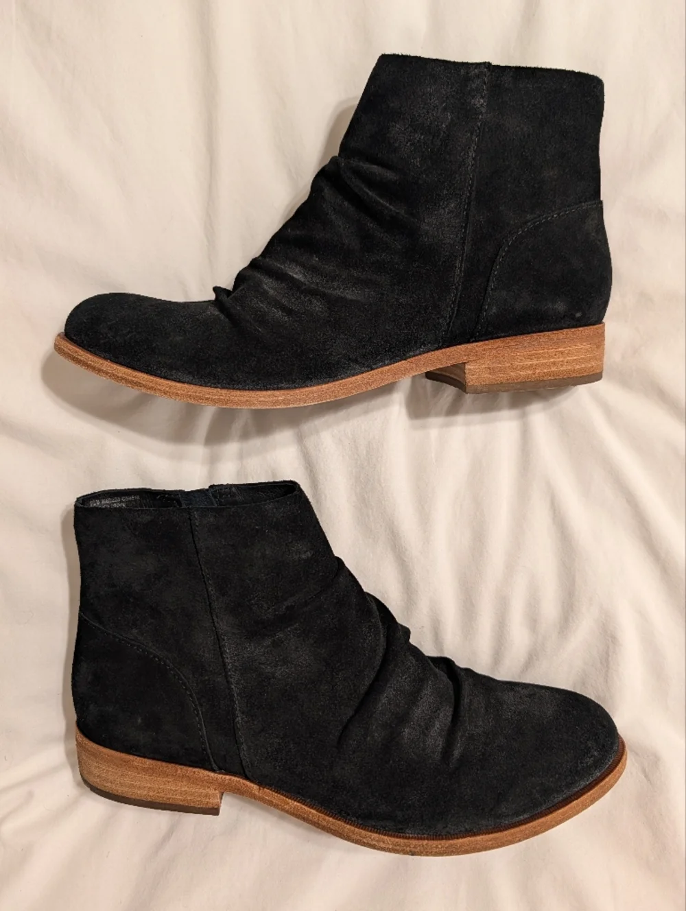 Kork Ease Giba Ruched Black Leather Ankle Booties Size 10